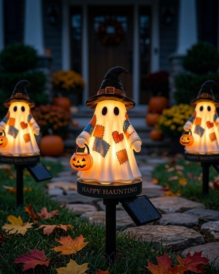 Glowing Ghost Candy Bowl Stake