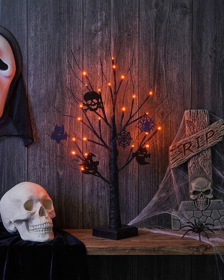 Lit Spooky Tabletop Tree