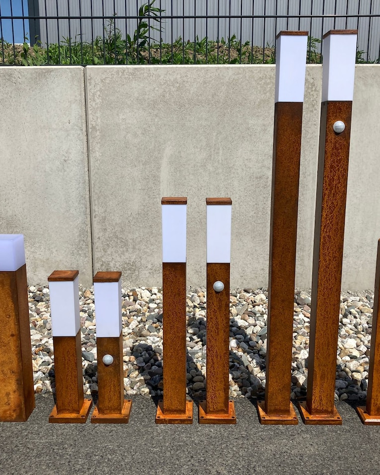 Rust Finish Solar Pillars
