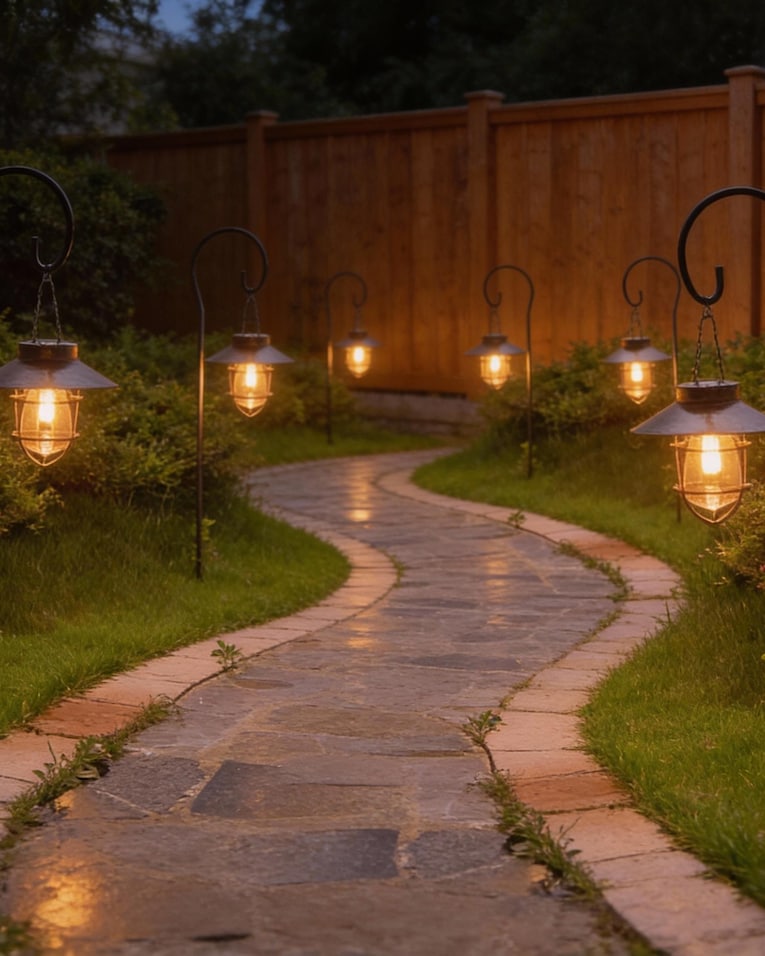 Shepherd Hook Industrial Lanterns