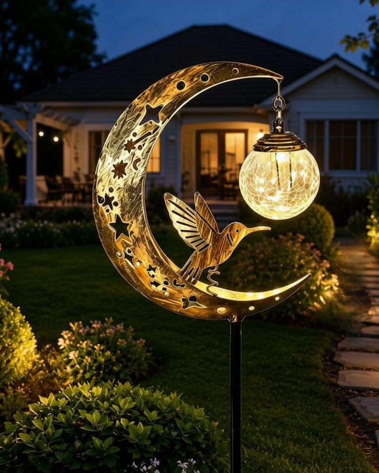 Crescent Moon Hummingbird Stake