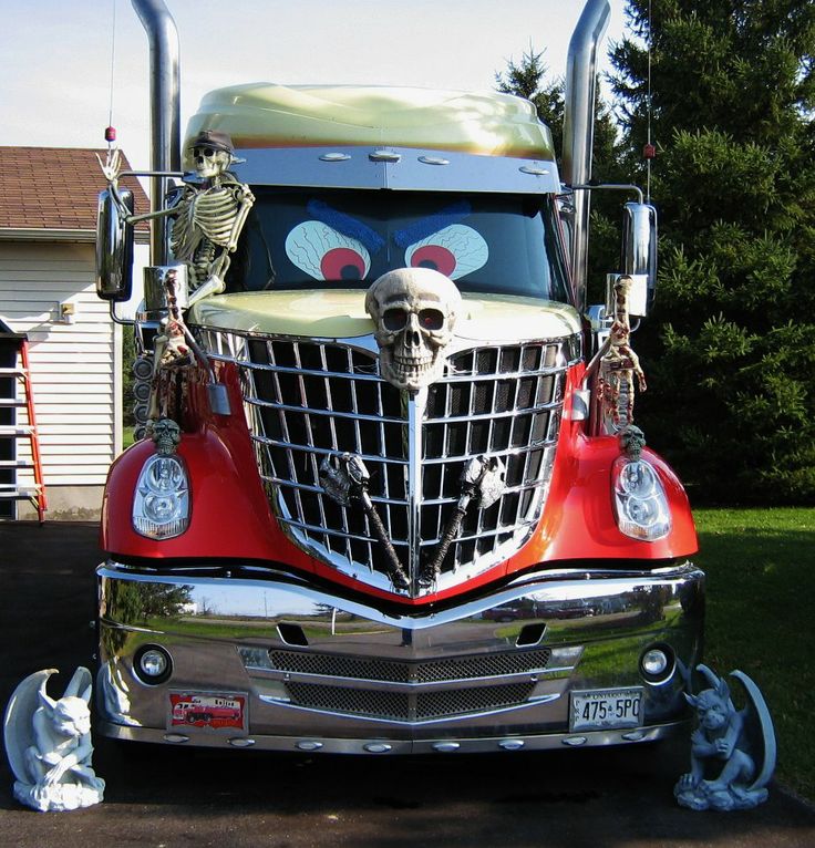 Fiery Skull Chrome Semi Display