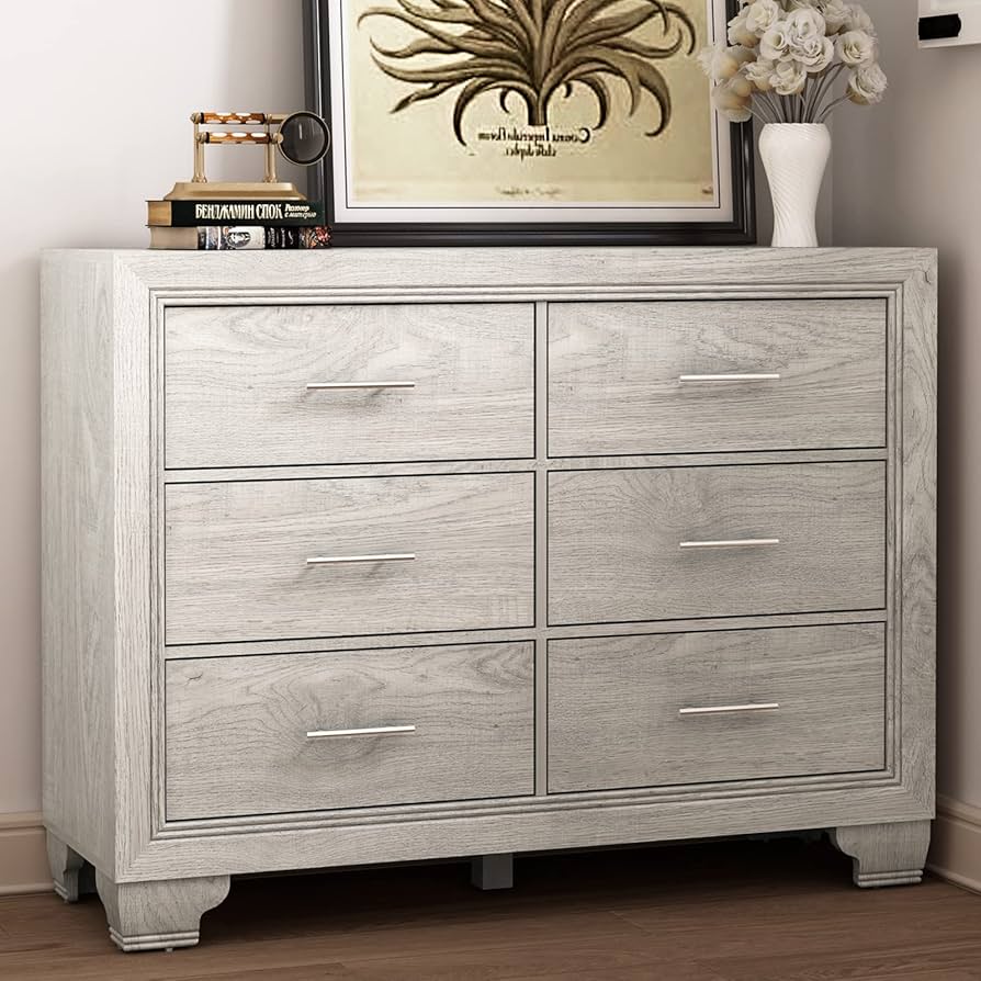 Alkmaar French Vintage Dresser for Bedroom with 6 Drawers, Vintage Design  Wood Drawer Dresser Chest of Drawers for Closet, Living Room, Hallway,  Nursery, Kids Bedroom (Grey) : Amazon.co.uk: Baby Products