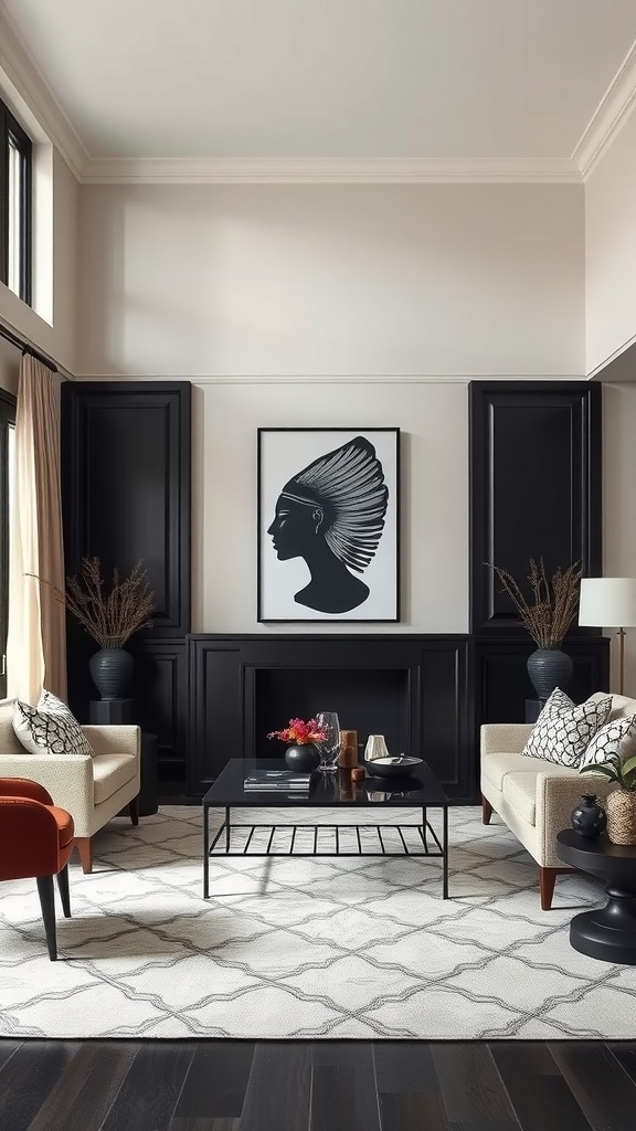 21 Stunning Black and Cream Living Room Decor Ideas