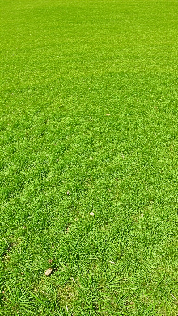 A vibrant green lawn with well-maintained grass.