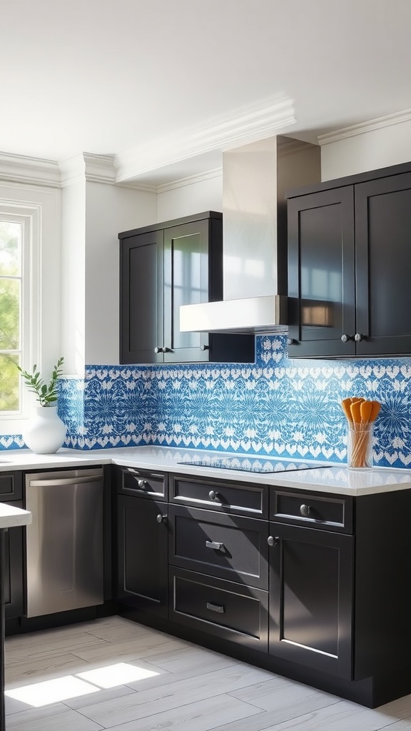 31 Stunning Blue Backsplash Ideas for Dark Kitchen Cabinets