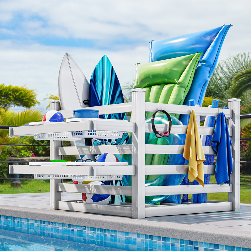 Balconera Outdoor Products Poolside Storage Organizer, White