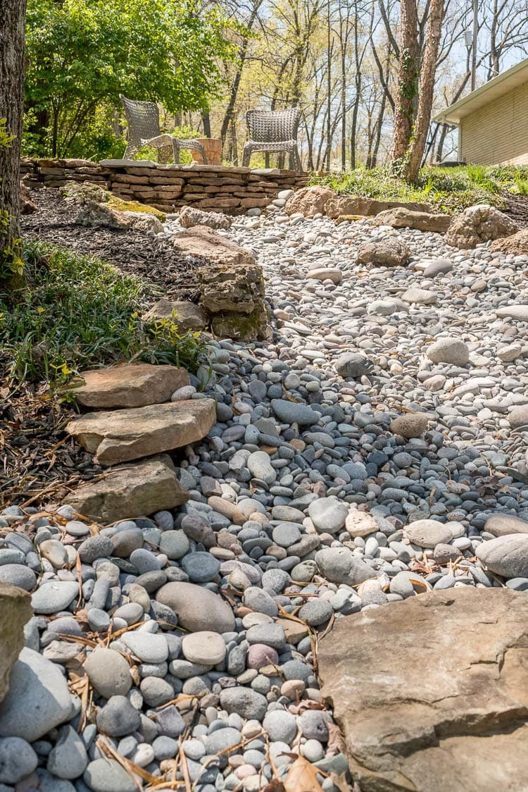 Dry Creek Bed Landscaping as a Front Yard Idea